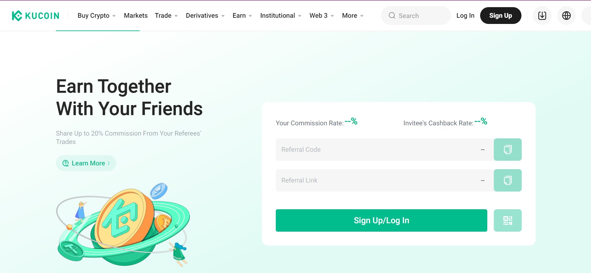 Referral programs page Kucoin