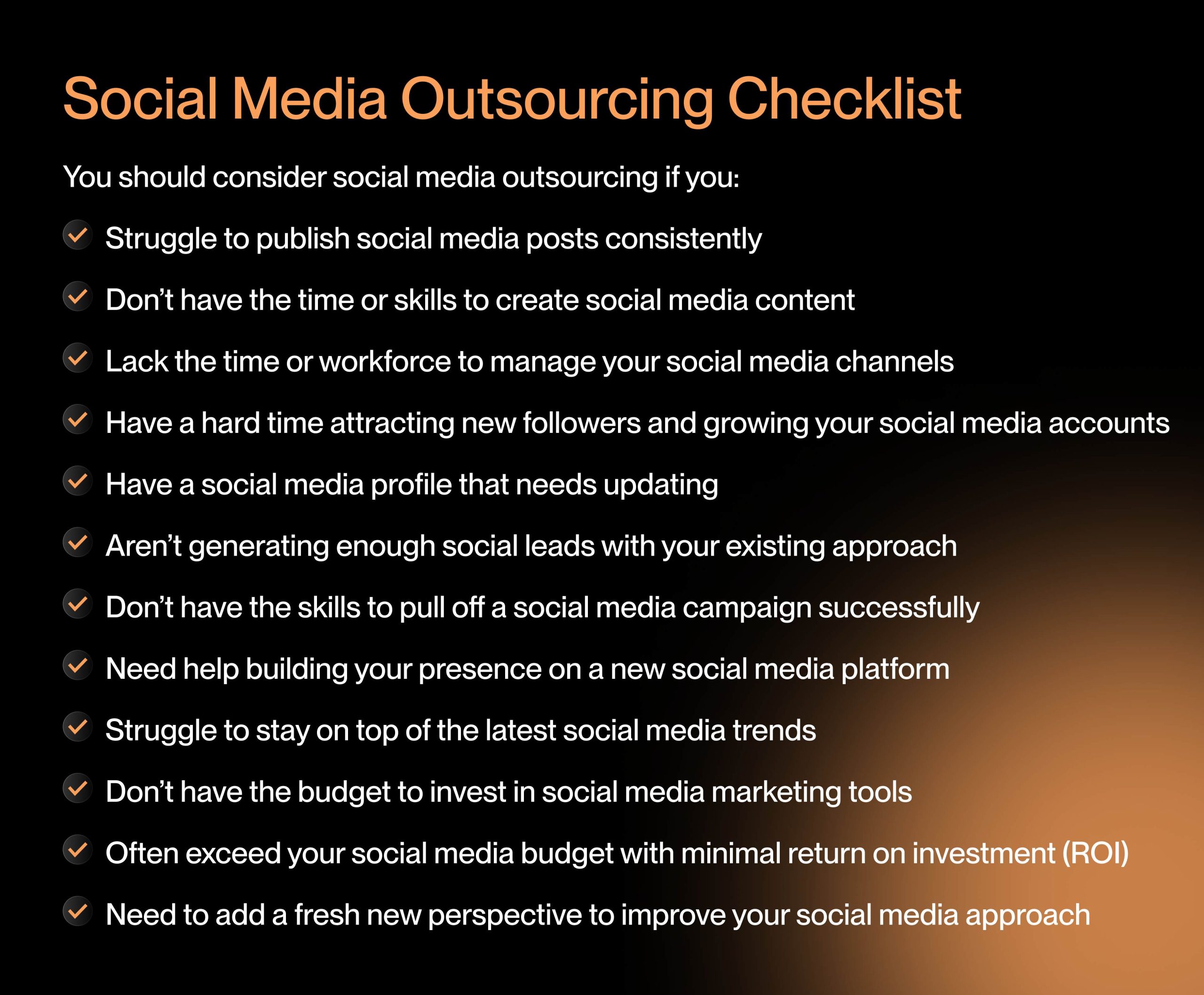 social media outsourcing checklist